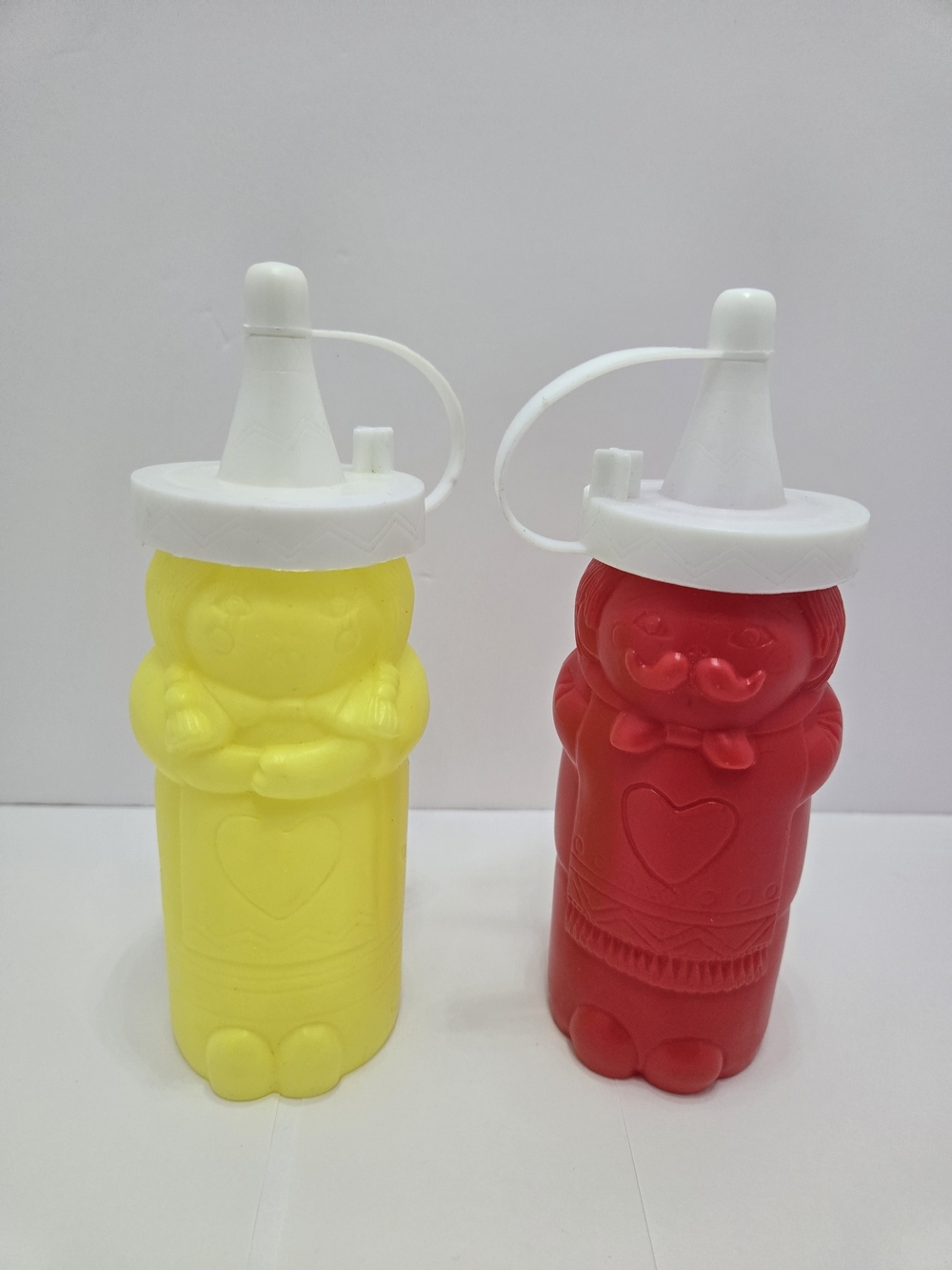 Mustard (Lady) And Ketchup(Guy) Squeeze Bottles